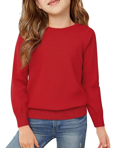 Arshiner Mädchen Pullover Rot Festliches Langarmshirt Rundhals Strickpullover Kinder Weihnachten Oberteile 160/10-11 Jahre von Arshiner