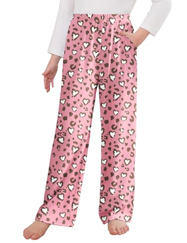 Arshiner Mädchen Schlafanzughose Lang Kinder Cartoon Pyjamahose Elastische Taille Freizeithose mit 2 Taschen Schlafanzughosen für Mädchen 13-14 Jahre 160 von Arshiner