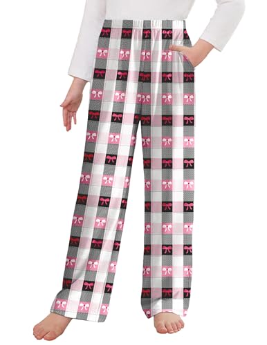 Arshiner Mädchen Schlafanzughose Lang Kinder Cartoon Pyjamahose Elastische Taille Freizeithose mit 2 Taschen Schlafanzughosen für Mädchen 13-14 Jahre 160 von Arshiner