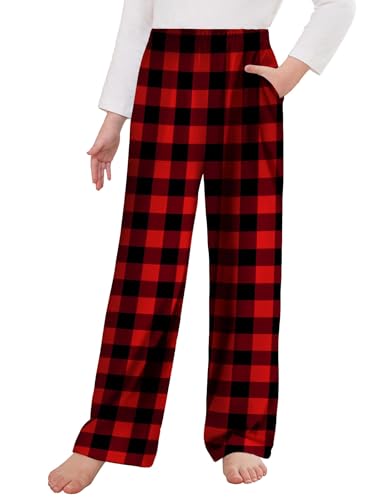Arshiner Mädchen Schlafanzughose Lang Kinder Cartoon Pyjamahose Elastische Taille Freizeithose mit 2 Taschen Schlafanzughosen für Mädchen 6-7 Jahre 120 von Arshiner