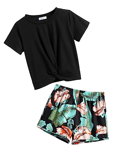 Arshiner Mädchen T-shirts mit Shorts Sets Sommer Kinder Kleidung Set Freizeit Mode Sport Bekleidungssets für Mädchen 13-14 Jahre von Arshiner