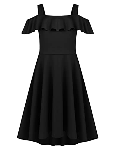 Arshiner Mädchen Strapskleid Casual Kinder Sommer Kleid Rüschen Ärmel Partykleid A Line Abendkleid Halloweenkleid Freizeitkleid mit Tasche Schwarz 160/12-13 Jahre Arshiner Mädchen Strapskleid Casual Kinder Sommer Kleid Rüschen Ärmel Partykleid A Line Abendkleid Halloweenkleid Freizeitkleid mit Tasche Schwarz 160/12-13 Jahre von Arshiner