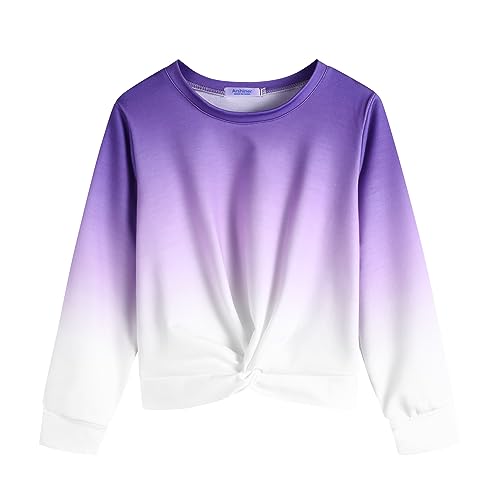 Arshiner Mädchen Sweatshirt Tie-Dye Langarm Pullover Rundhals Sport Mode Kinderkleidung Leichtgewicht Langarmshirt für Mädchen 10-11 Jahre von Arshiner