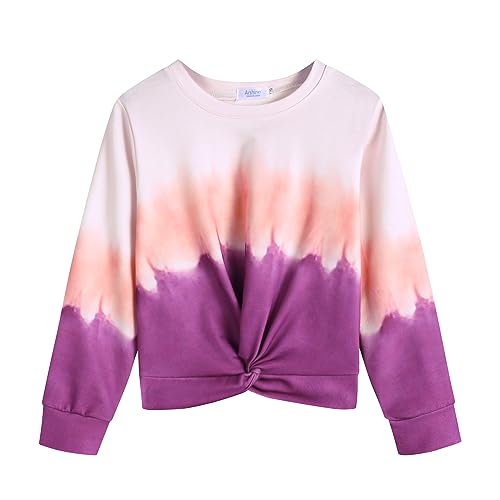 Arshiner Mädchen Sweatshirt Tie-Dye Langarm Pullover Rundhals Sport Mode Kinderkleidung Leichtgewicht Langarmshirt für Mädchen 4-5 Jahre von Arshiner