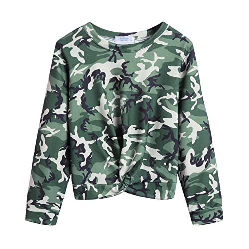 Arshiner Mädchen Sweatshirt Tie-Dye Langarm Pullover Rundhals Sport Mode Kinderkleidung Leichtgewicht Langarmshirt für Mädchen 7-8 Jahre von Arshiner