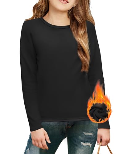 Arshiner T-Shirt Schwarz Kinder Langarmshirt Rundhals Innenfleece Top Basic Oberteile für Mädchen Vielseitig Thermo-Shirt Unterwäsche Pullover Halloween Kinderkleidung 5-6 Jahre Arshiner T-Shirt Schwarz Kinder Langarmshirt Rundhals Innenfleece Top Basic Oberteile für Mädchen Vielseitig Thermo-Shirt Unterwäsche Pullover Halloween Kinderkleidung 5-6 Jahre von Arshiner