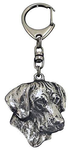Art-Dog Niedlicher Hundeschlüsselanhänger - Exklusive Kollektion Rhodesian Ridgeback Schlüsselanhänger Hund - Versilberte Keyring mit 2,5 cm Schloss - 5,1x3,9x9,5cm von Art-Dog