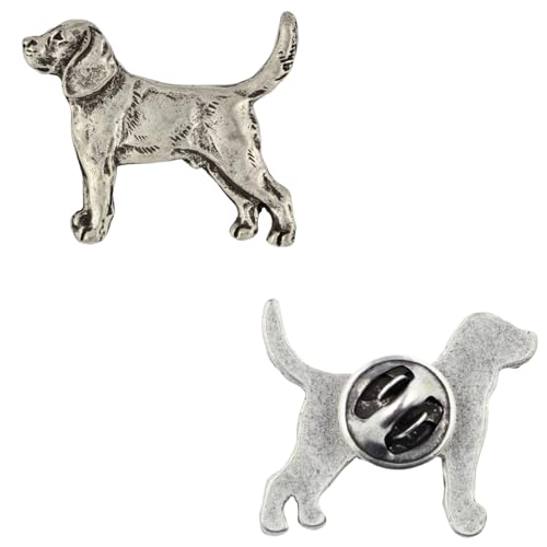 Art-Dog Unikate Silber Hund Anstecknadel - Versilbert Handmade - Broschen Frauen - Lustige Pins - Silber Brosche Schmuck - Beagle – 2,4x2,9x6cm von Art-Dog