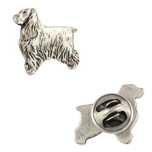 Art-Dog Unique Edition Silber Hund Anstecknadel mit Eleganten Schatulle - Versilbert Handmade - Broschen Frauen - Silber Brosche Schmuck - Englischer Cocker Spaniel – 1,9x2,2x4cm von Art-Dog