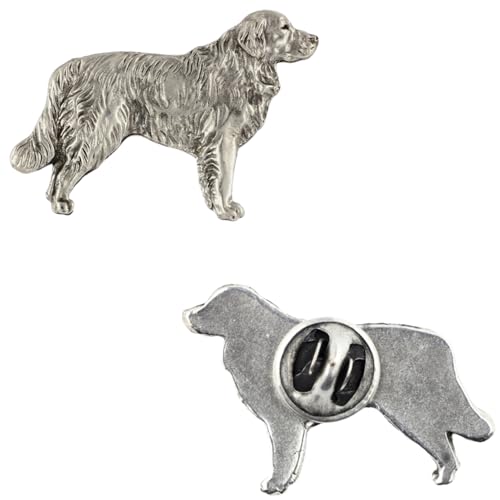 Art-Dog Unique Edition Silber Hund Anstecknadel mit Eleganten Schatulle - Versilbert Handmade - Broschen Frauen - Silber Brosche Schmuck - Golden Retriever – 2,3x2,9x4cm von Art-Dog