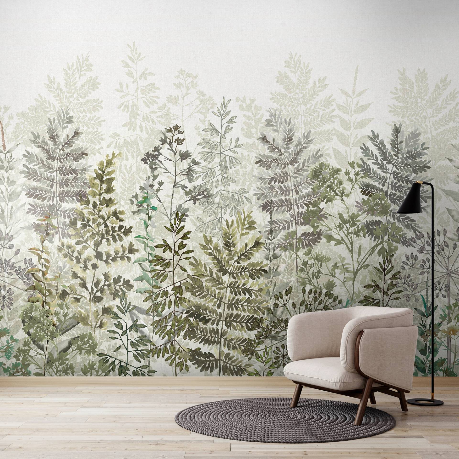 Art for the home Fototapete "Blatt-Silhouette" Motiv glatt Design Tapeten von Art For The Home