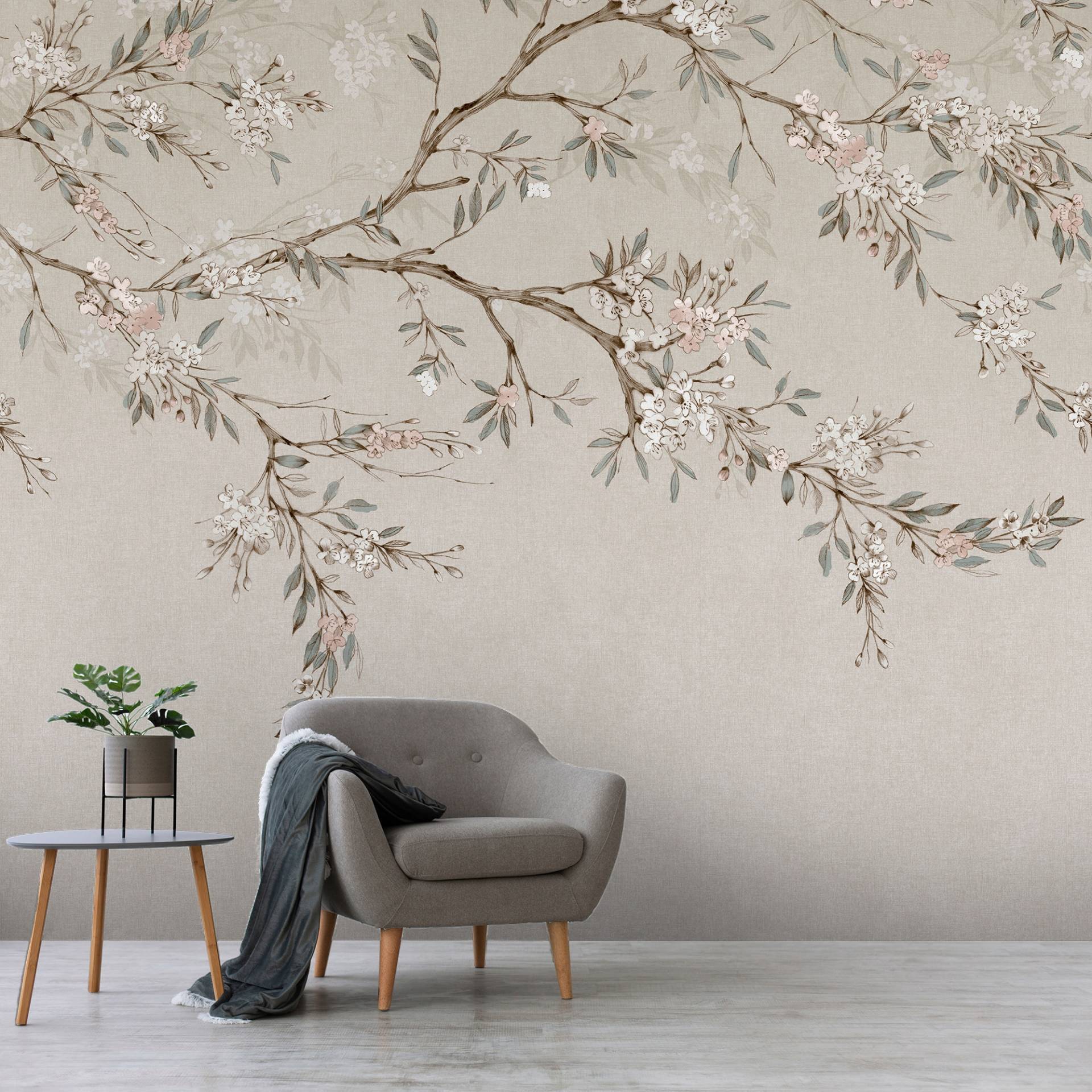 Art for the home Fototapete "Blütenpfad" geblümt glatt Design Tapeten von Art For The Home