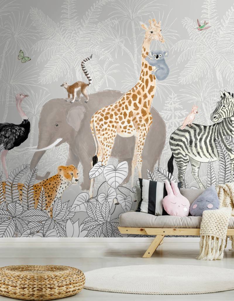 Art for the home Fototapete "Dschungel" animal print Mehrfarbig - 280cmx300cm von Art For The Home