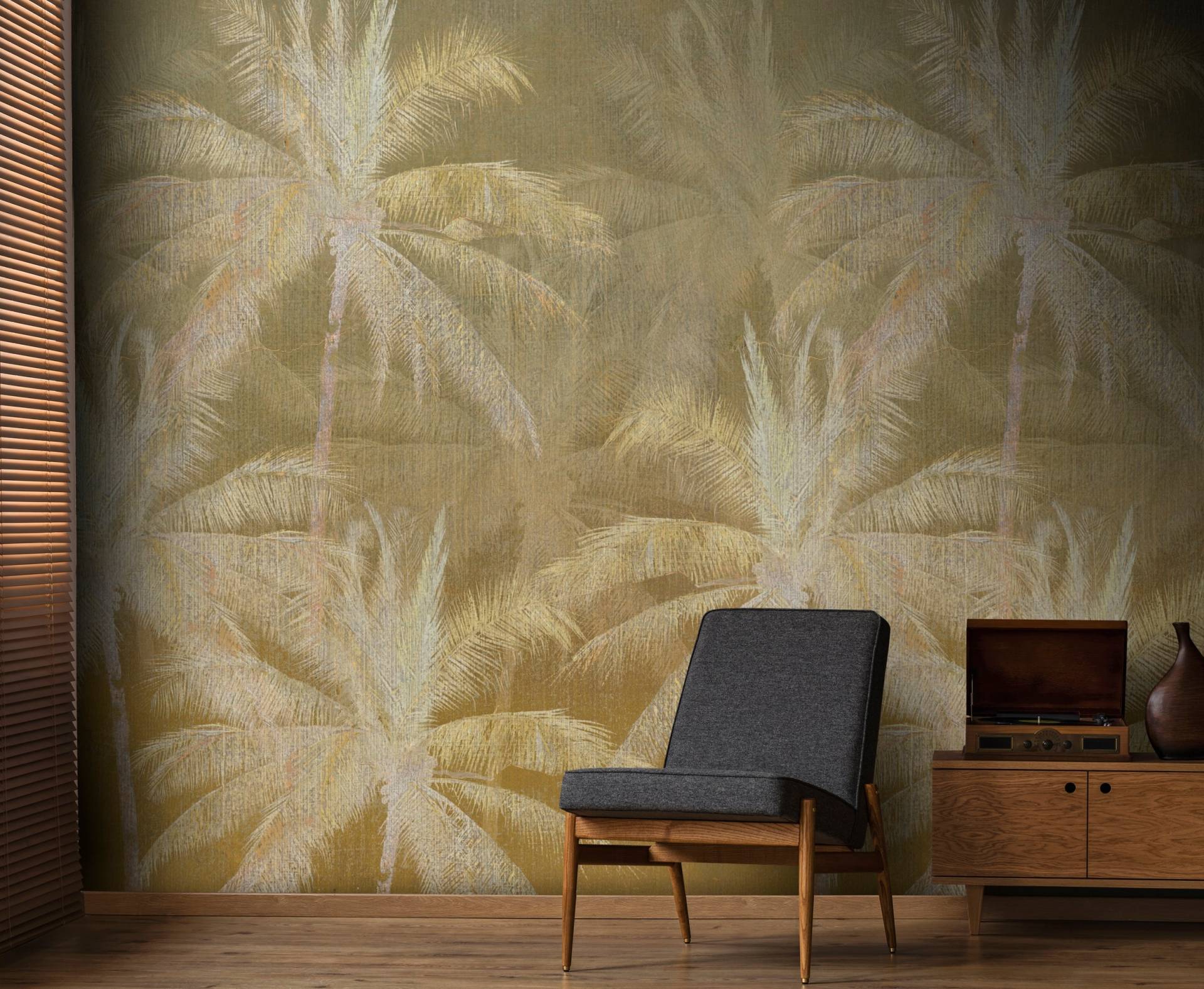 Art for the home Fototapete "Vintage Palm" botanisch glatt Design Tapeten von Art For The Home