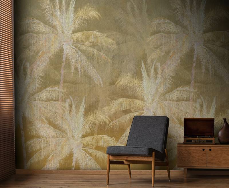 Art for the home Fototapete "Vintage Palm" botanisch glatt Design Tapeten von Art For The Home