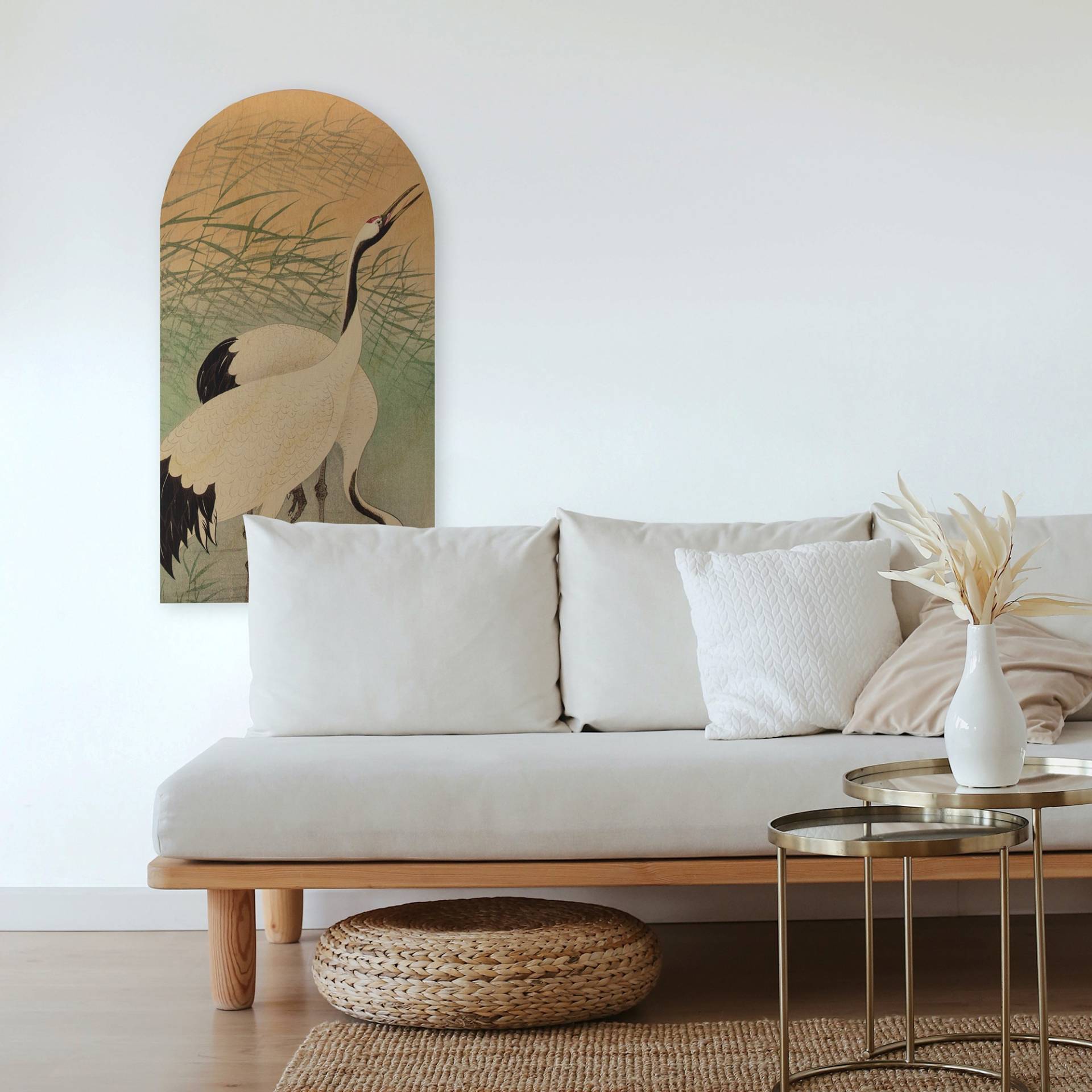 Art for the home Leinwandbild "Kranich" Tiere 1 Stk. tlg. Bild in organischer Bogenform von Art For The Home