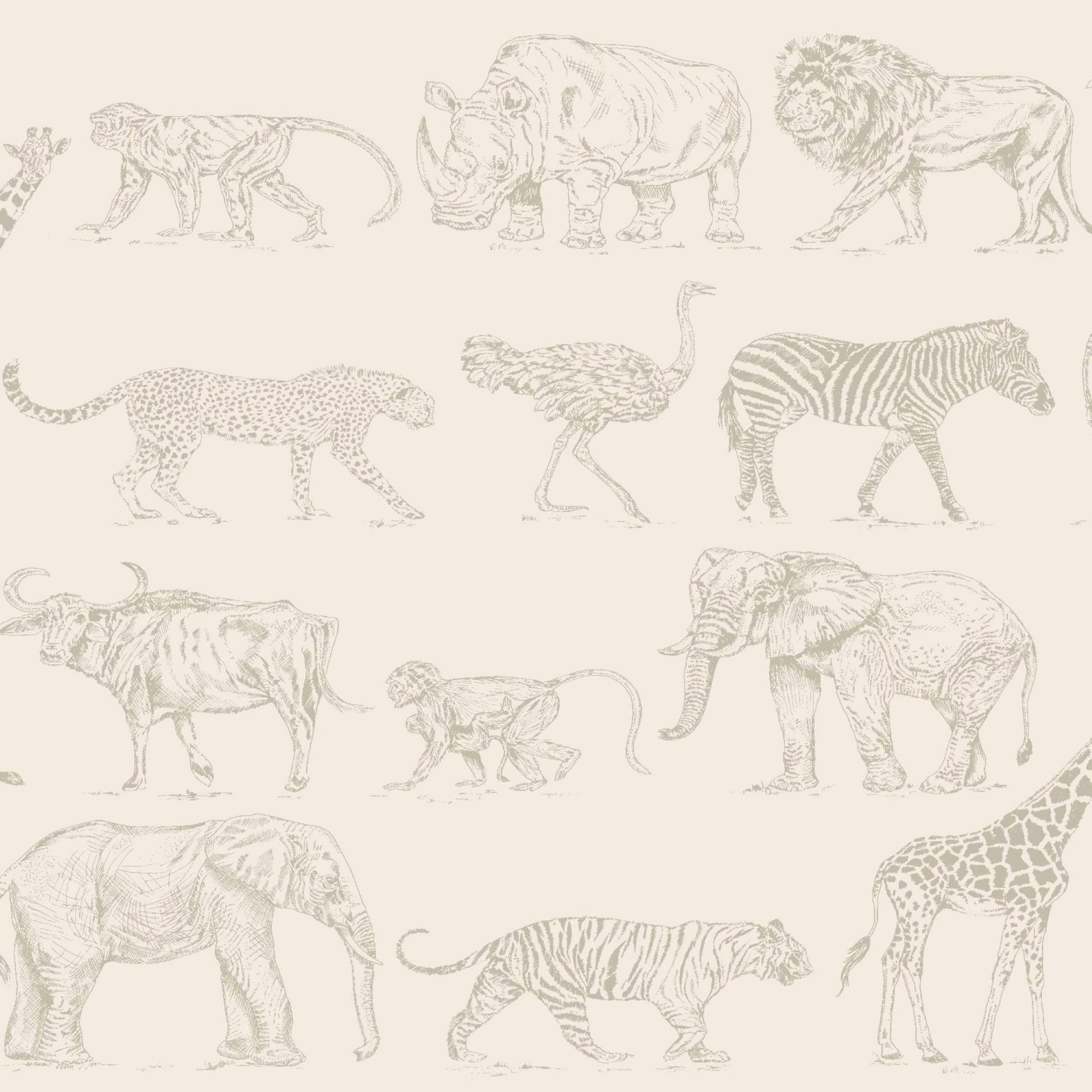 Art for the home Vliestapete "Safari" animal print glatt Beige - 10mx53cm von Art For The Home