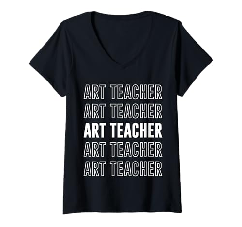 Damen Kunstlehrer T-Shirt mit V-Ausschnitt von Art Teacher Apparel