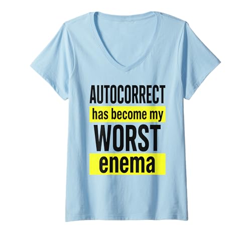 Damen Lustiges Autokorrektur-Design mit Aufschrift Worst Enema T-Shirt mit V-Ausschnitt von Art-Wear