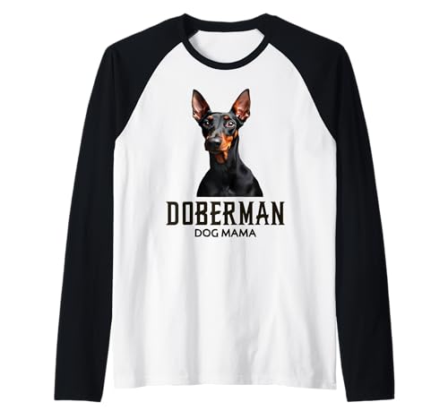 Dobermann Dog Mama Shirt Cute Doberman Dobie Mom Apparel Raglan von Art-Wear