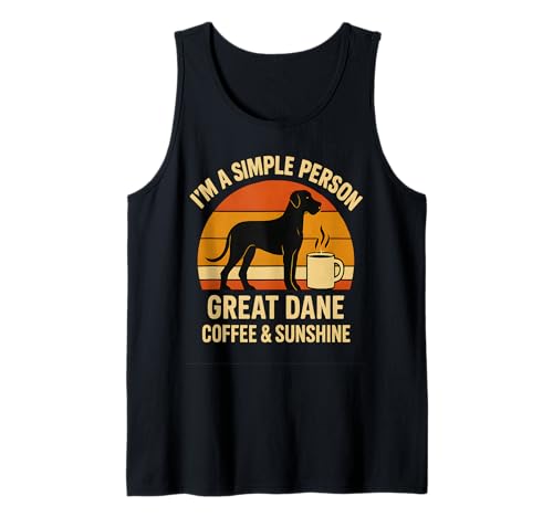 Dogge Kaffeeliebhaber Retro Sonnenschein Hundebekleidung für Herren und Damen Tank Top Dogge Kaffeeliebhaber Retro Sonnenschein Hundebekleidung für Herren und Damen Tank Top von Art-Wear