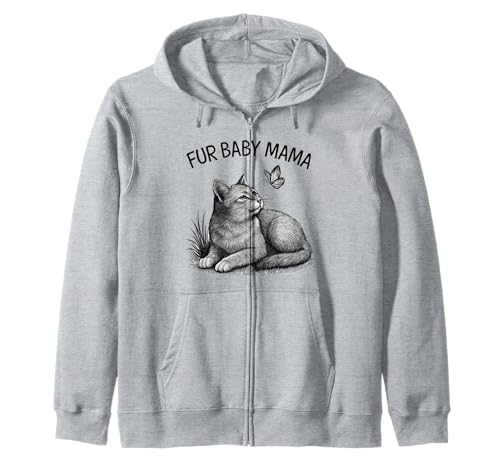 Fur Baby Mama Katzenliebhaber Schmetterling Haustier Eltern Kapuzenjacke von Art-Wear