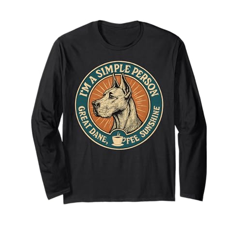 Retro Deutsche Dogge Kaffee Sonnenschein Hundeliebhaber Bekleidung Herren Damen Langarmshirt Retro Deutsche Dogge Kaffee Sonnenschein Hundeliebhaber Bekleidung Herren Damen Langarmshirt von Art-Wear