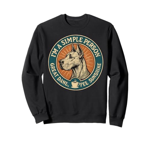 Retro Deutsche Dogge Kaffee Sonnenschein Hundeliebhaber Bekleidung Herren Damen Sweatshirt von Art-Wear