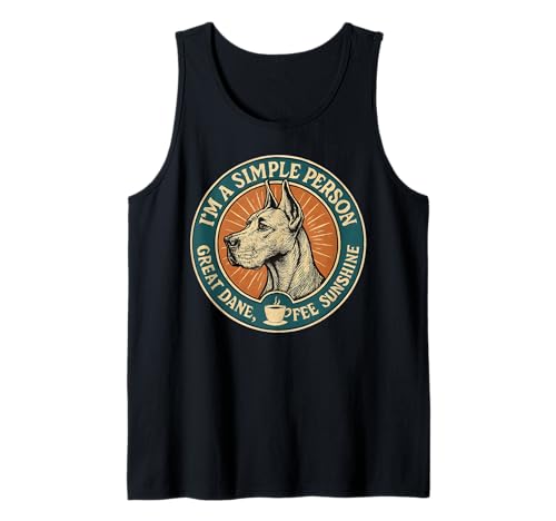 Retro Deutsche Dogge Kaffee Sonnenschein Hundeliebhaber Bekleidung Herren Damen Tank Top Retro Deutsche Dogge Kaffee Sonnenschein Hundeliebhaber Bekleidung Herren Damen Tank Top von Art-Wear