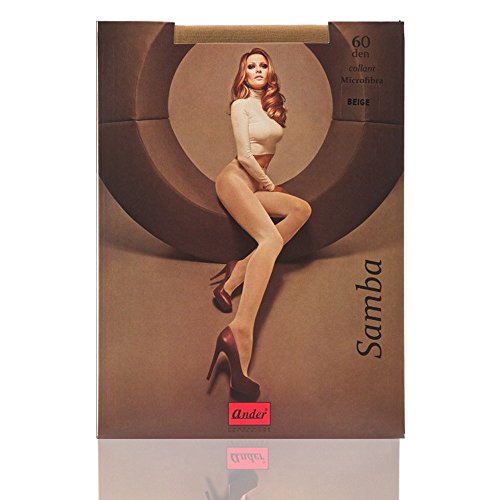 Samba Blickdichte Feinstrumpfhose Mircofaser 60 den in Beige Größe 4-XL von Art-of-Baan