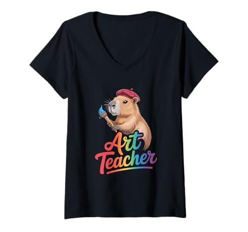 Damen Art Teacher T-Shirt mit V-Ausschnitt von Art teaching Artist Teaching sketching