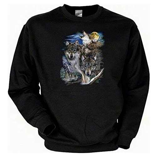 American Style Wölfe und Indianerdorf Sweatshirt Fb schwarz von Art & Detail Shirt