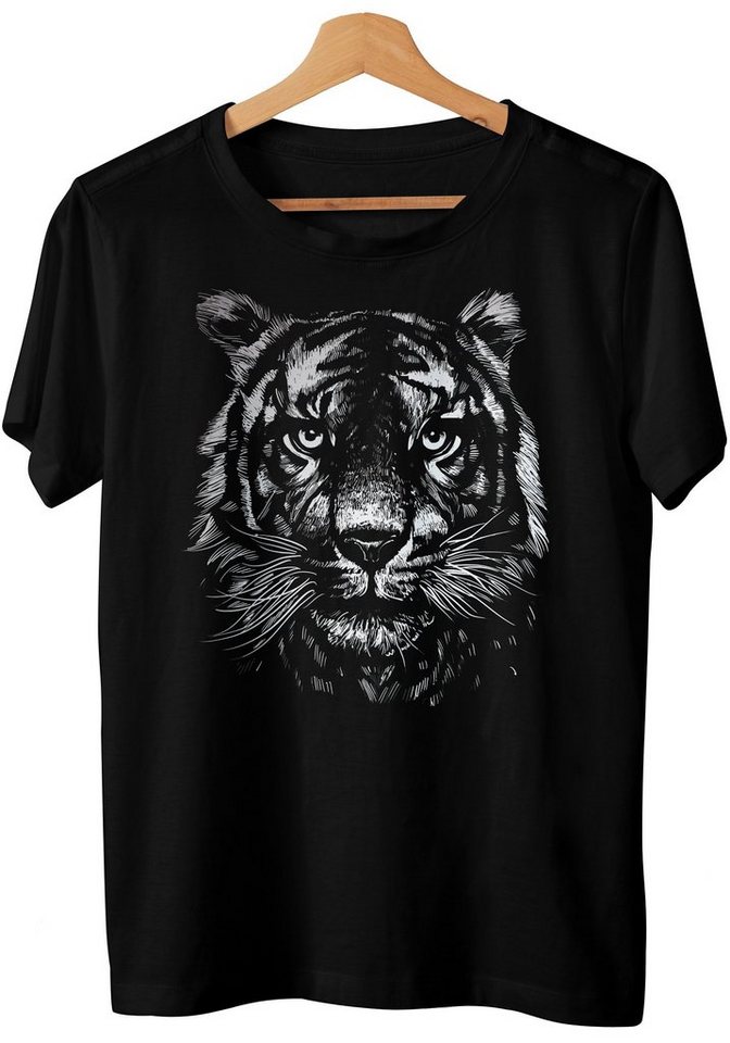 Art & Detail Shirt T-Shirt 2022 Design monochrome Motiv Tiger Year of the Tiger 2022 von Art & Detail Shirt