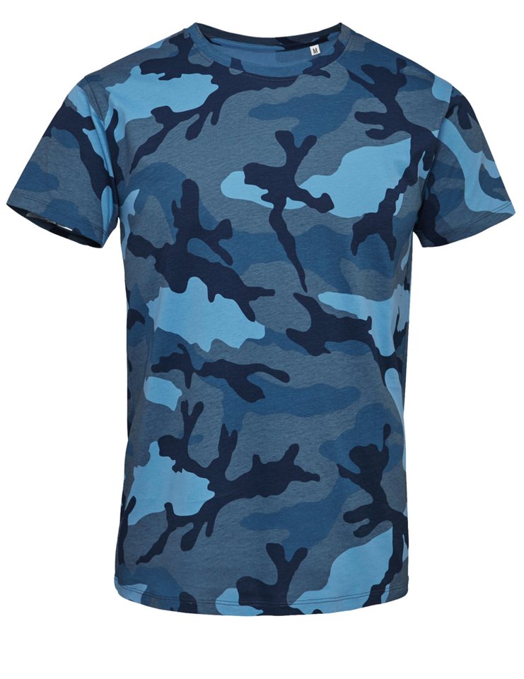 Art & Detail Shirt T-Shirt Army Camouflage Tarn Farben Look in Blue Green Grey Military von Art & Detail Shirt