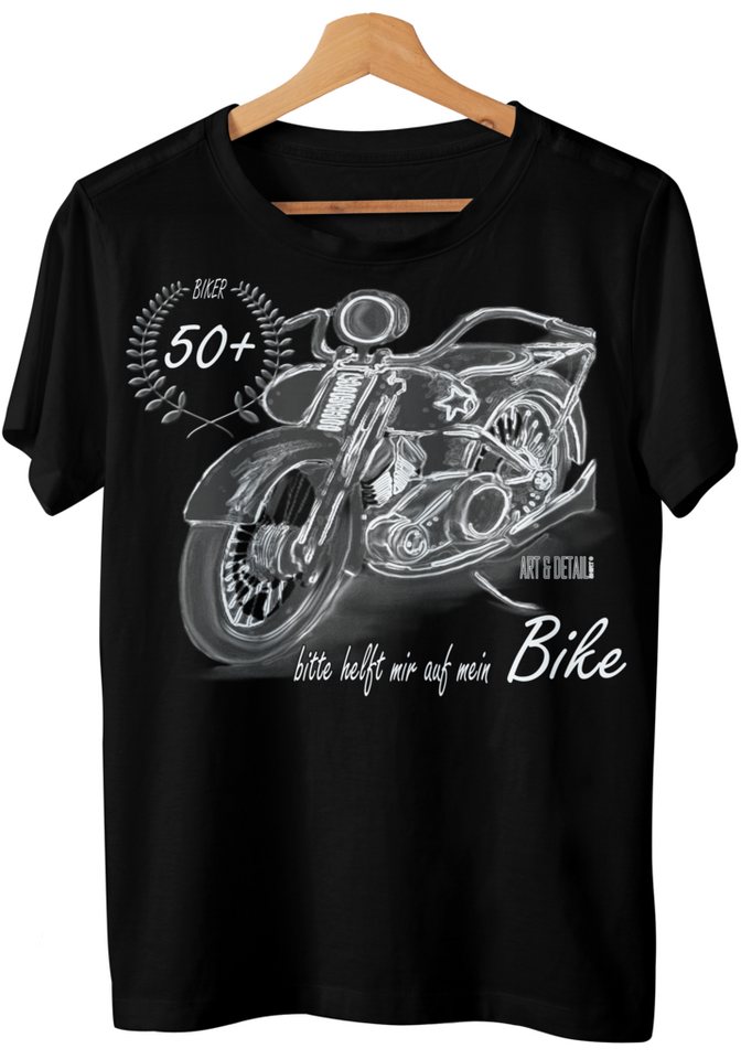 Art & Detail Shirt T-Shirt Geburtstag - Ich bin über 50! Bitte helft mir aufs Bike! Biker von Art & Detail Shirt