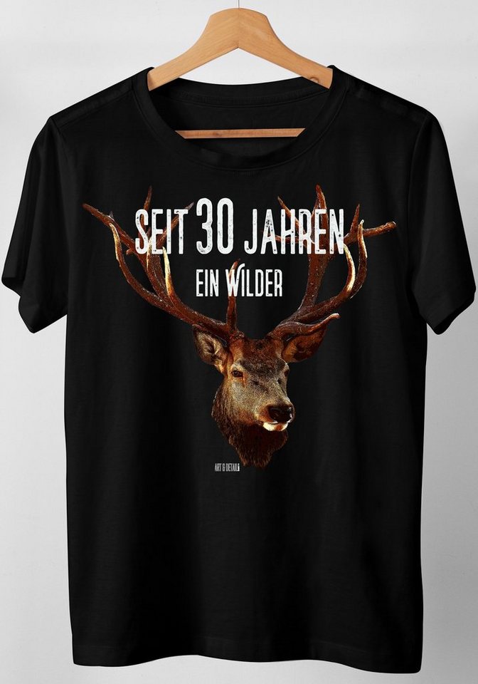 Art & Detail Shirt T-Shirt Hirsch seit ... Jahren ein Wilder Hirsch Jahreszahlen Geschenk Geburtstag 30 40 50 60 70 von Art & Detail Shirt