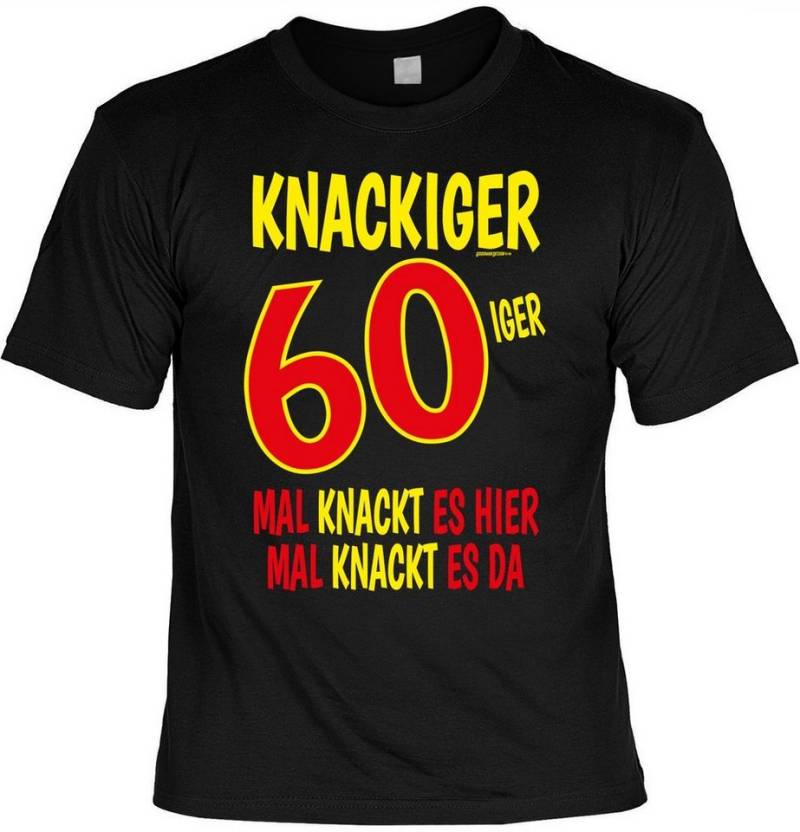 Art & Detail Shirt T-Shirt Lustige Sprüche Fun Shirt Knackiger 60iger mal knackt es hier Geburtstag, Geschenk von Art & Detail Shirt
