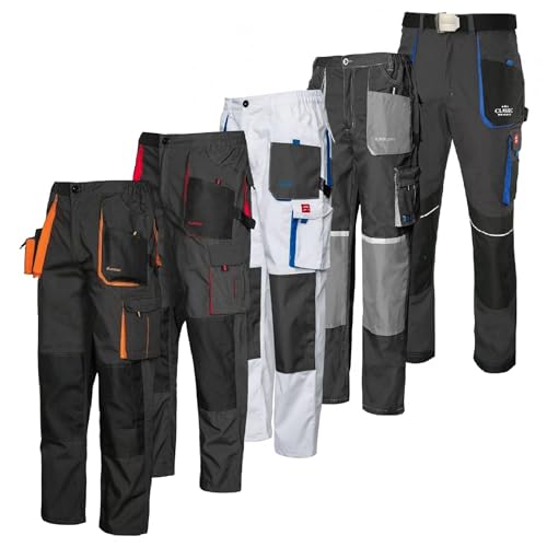 Art.Master Arbeitshose Herren Anthrazit/Rot Größe 60 - strapazierfähige Herren Bundhose mit 8 Werkzeugtaschen Stretch Einsatz - Arbeitskleidung für Männer BAU Industrie Handwerker Werkstatt von Art.Master