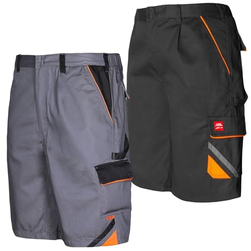 Art.Master Arbeitsshorts Grau Größe 50 - Arbeitskleidung Männer mit Stretchbund 6 Taschen Zollstocktasche - strapazierfähige Kurze Hose Herren passend für Elektroinstallation Kfz-Werkstatt Industrie von Art.Master