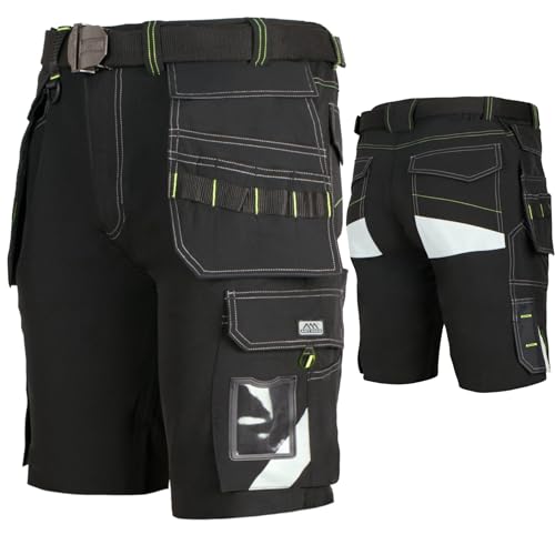 Art.Master Arbeitsshorts X-Specialist schwarz Größe 48 - Arbeitskleidung Herren mit 10 Taschen Zollstocktasche - strapazierfähige kurze Hose Berufskleidung Männer für Elektroinstallation Kfz-Werkstatt von Art.Master