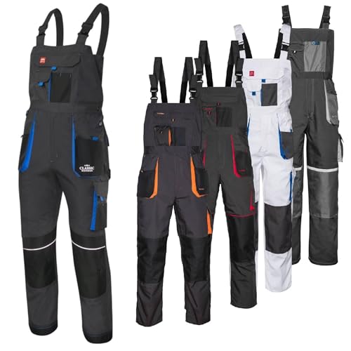 Art.Master Latzhose Herren Classic Anthrazit Rot Größe 52 - Arbeitslatzhose mit 11 Taschen und Kniepolstertaschen - Strapazierfähige Berufsbekleidung für Werkstatt, Baustelle und Handwerk von Art.Master