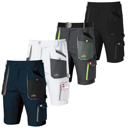 Art.Master Stretch Arbeit Shorts Herren Grau Größe 56 - robuste Sommer Arbeitshose kurz mit Multitasche und Cuttermessertasche - Arbeitsshorts passend für Elektroinstallation Werkstatt Industrie Lager von Art.Master