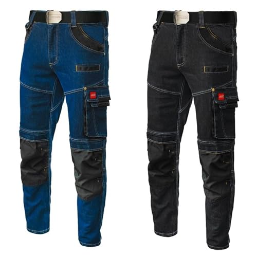 Art.Master Stretch Jeans Arbeitshose Herren Blau Größe 2XL - elastische Denim Bundhose mit 11 Taschen Zollstocktasche - Berufshose für Gartenarbeit Heimwerker Kfz-Werkstatt Renovierung Auto Freizeit Art.Master Stretch Jeans Arbeitshose Herren Blau Größe 2XL - elastische Denim Bundhose mit 11 Taschen Zollstocktasche - Berufshose für Gartenarbeit Heimwerker Kfz-Werkstatt Renovierung Auto Freizeit von Art.Master