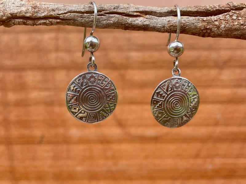 Silber Inka Symbole Ohrring von ArtAndean