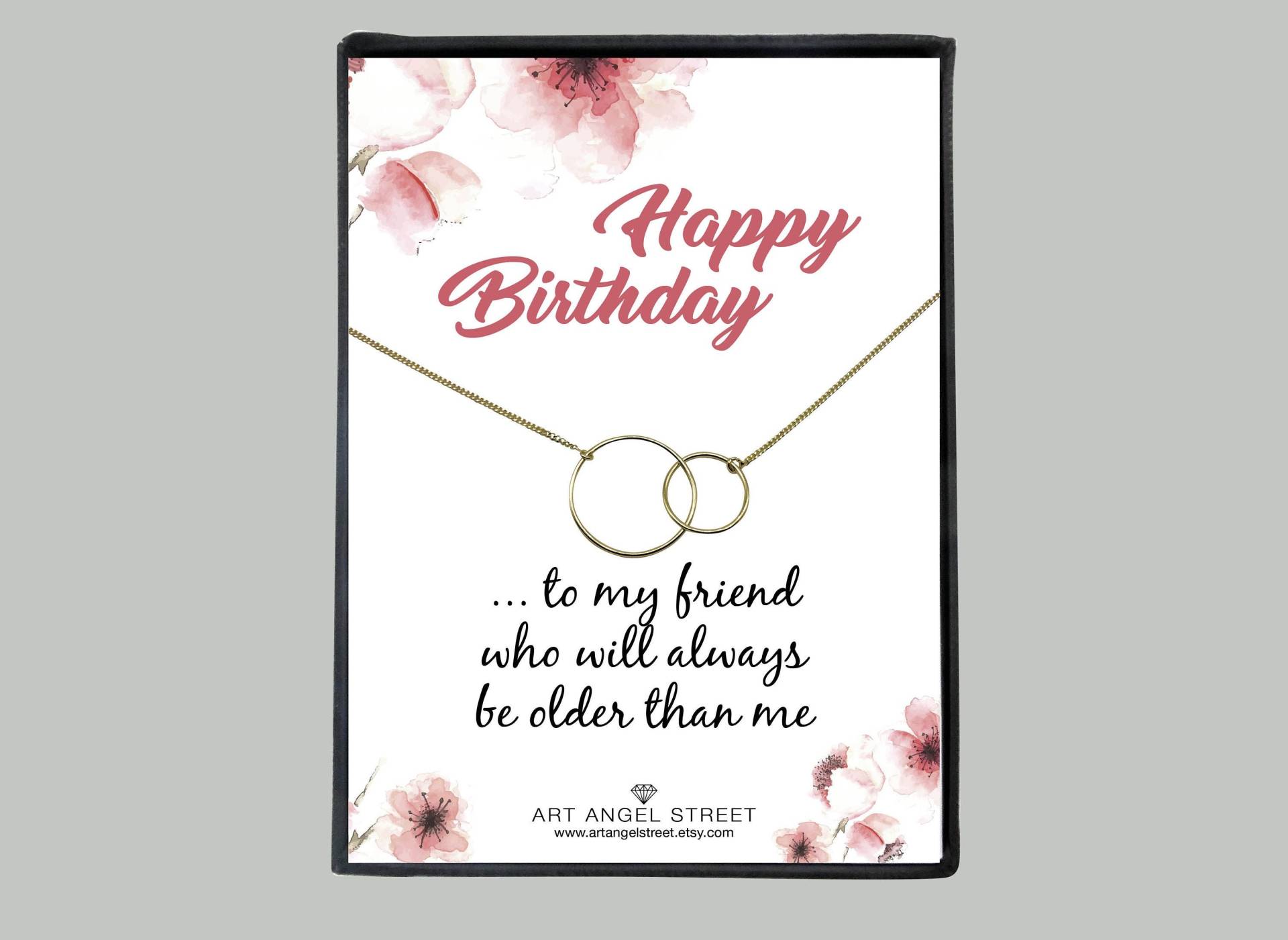 Alles Gute Zum Geburtstag Halskette, Freund Geburtstagsgeschenk, Bff Kreise Lustiges Geburtstagsgeschenk von ArtAngelStreet