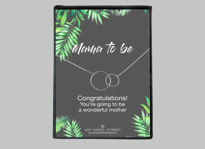 Mama Zu Halskette, Neue Mutter Geschenk, Mami Linked Circles Herzlichen Glückwunsch Halskette von ArtAngelStreet