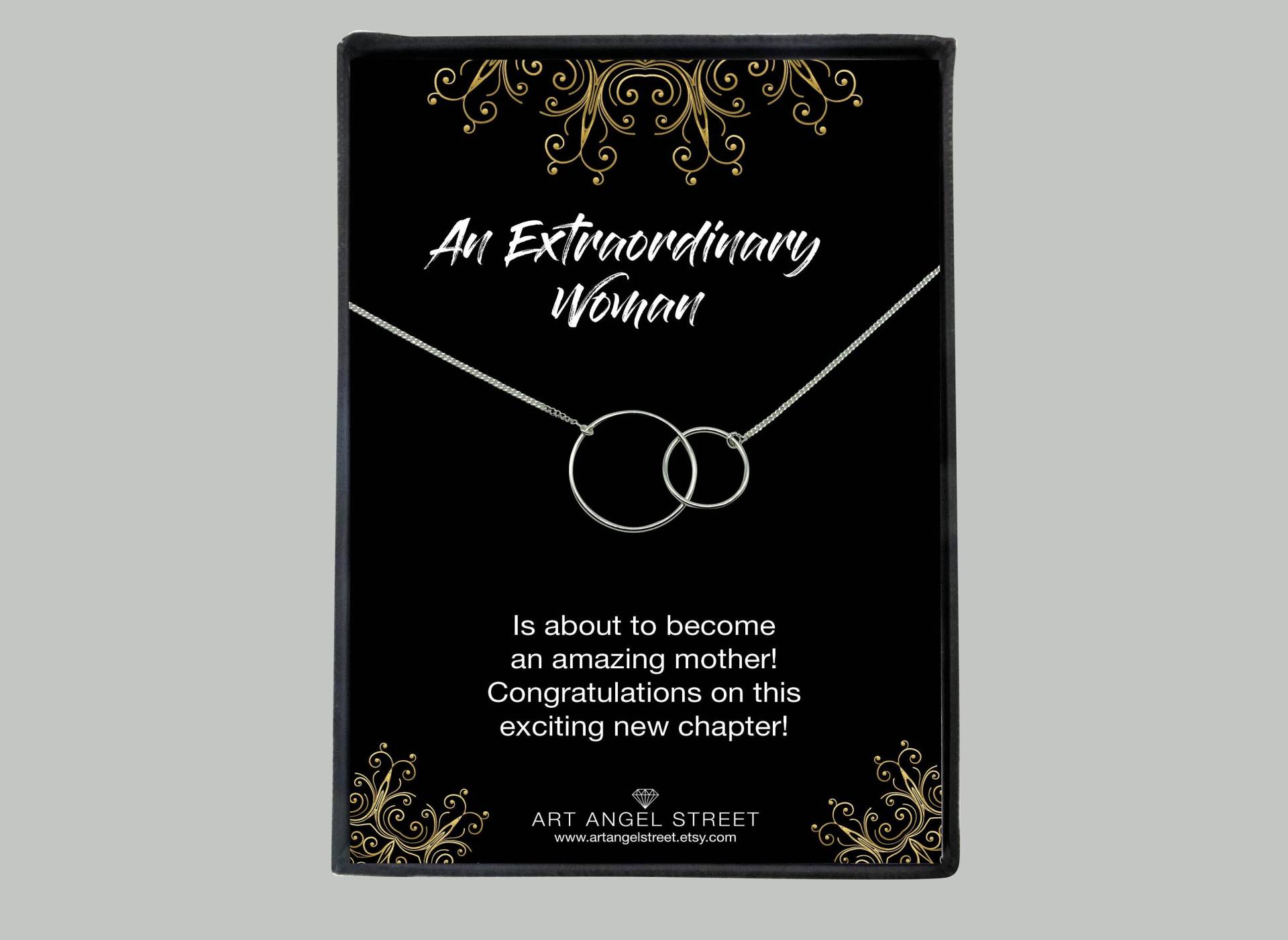 Neue Mutter Geschenk, Mama Zu Sein Halskette, Mami Linked Circles Herzlichen Glückwunsch Halskette von ArtAngelStreet