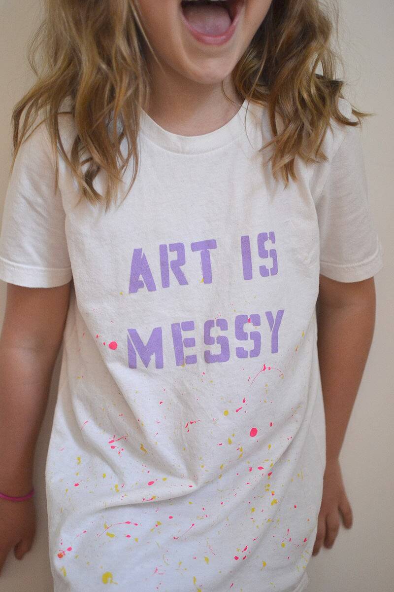 Art Is Messy Kinder T-Shirt - 100% Baumwolle, Handgefärbt, Siebdruck, Unisex Artsy/Hipster von ArtBarShop