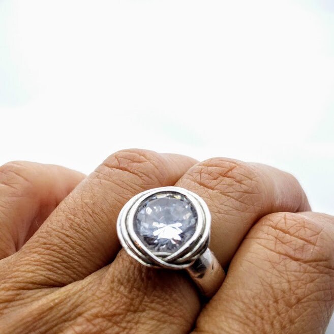 Bi16, Timeless Design, Classically Reinterpreted Fine Silver Ring With Zircon For The Love Modern, Perfect Gift Every Age, Handmade von ArtBiDesign