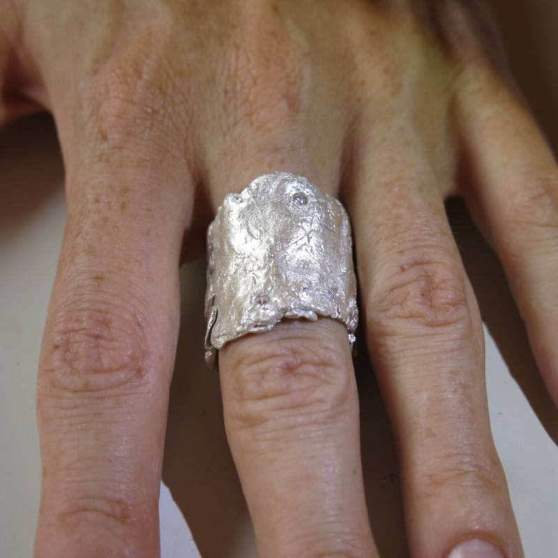 Bi22, Extravaganter Silber Ring Mit Zirkon von ArtBiDesign